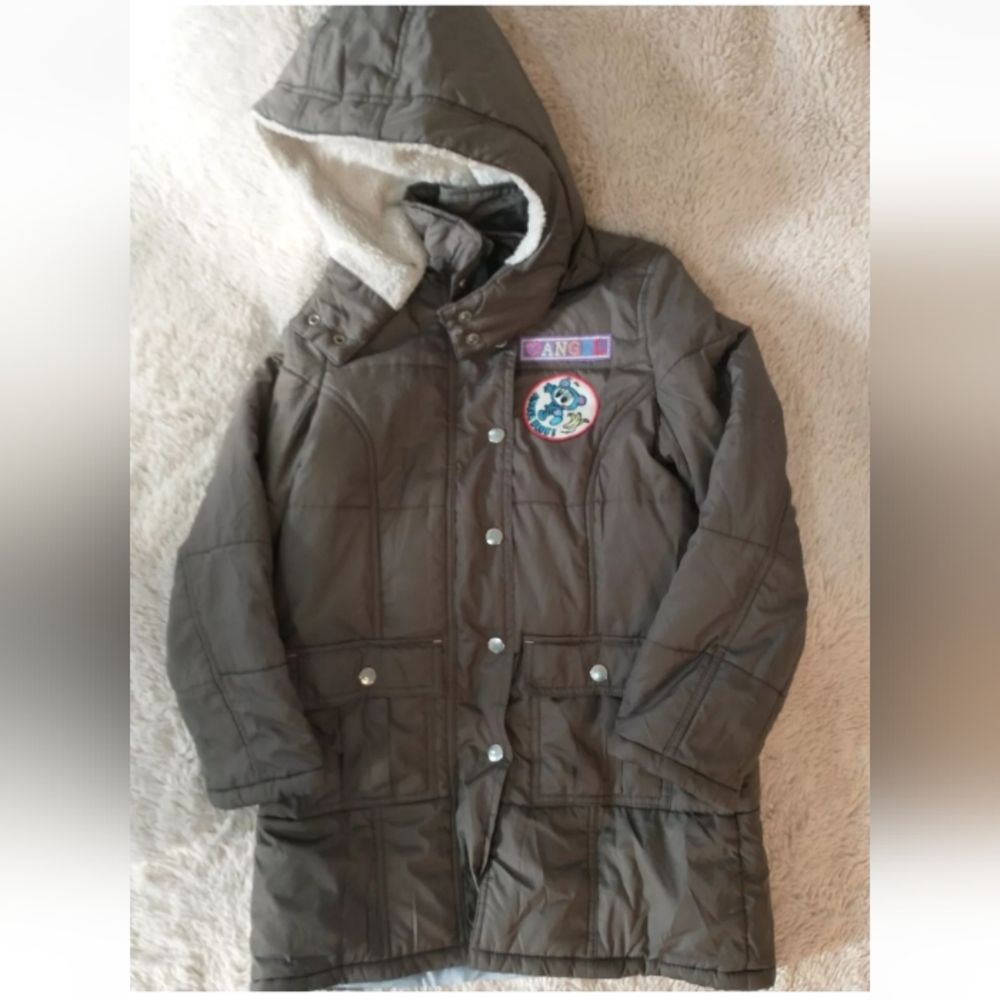 Angel Blue Down Coat, Dark Gray (S) 140cm